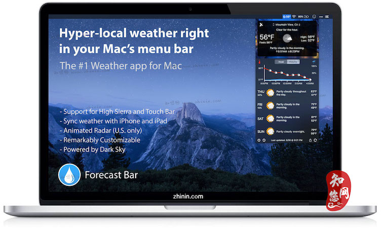 Forecast Bar Mac 菜单栏天气预报软件 <span style='color:#ff0000;'>v5.0.2</span>的预览图