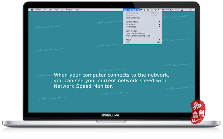 Network Speed Monitor Mac 菜单栏网速实时监测工具 <span style='color:#ff0000;'>v2.4.1</span>的预览图