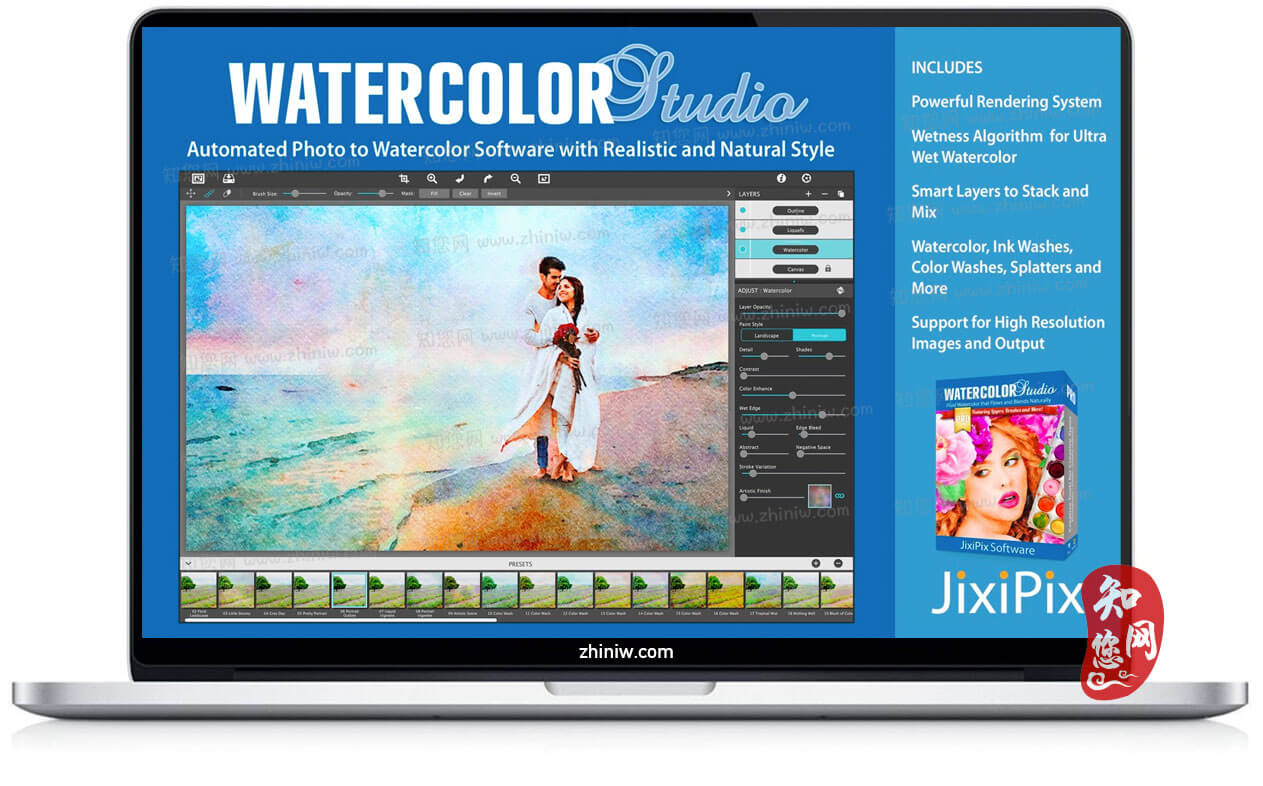 JixiPix Watercolor Studio Pro Mac软件破解版知您网免费下载