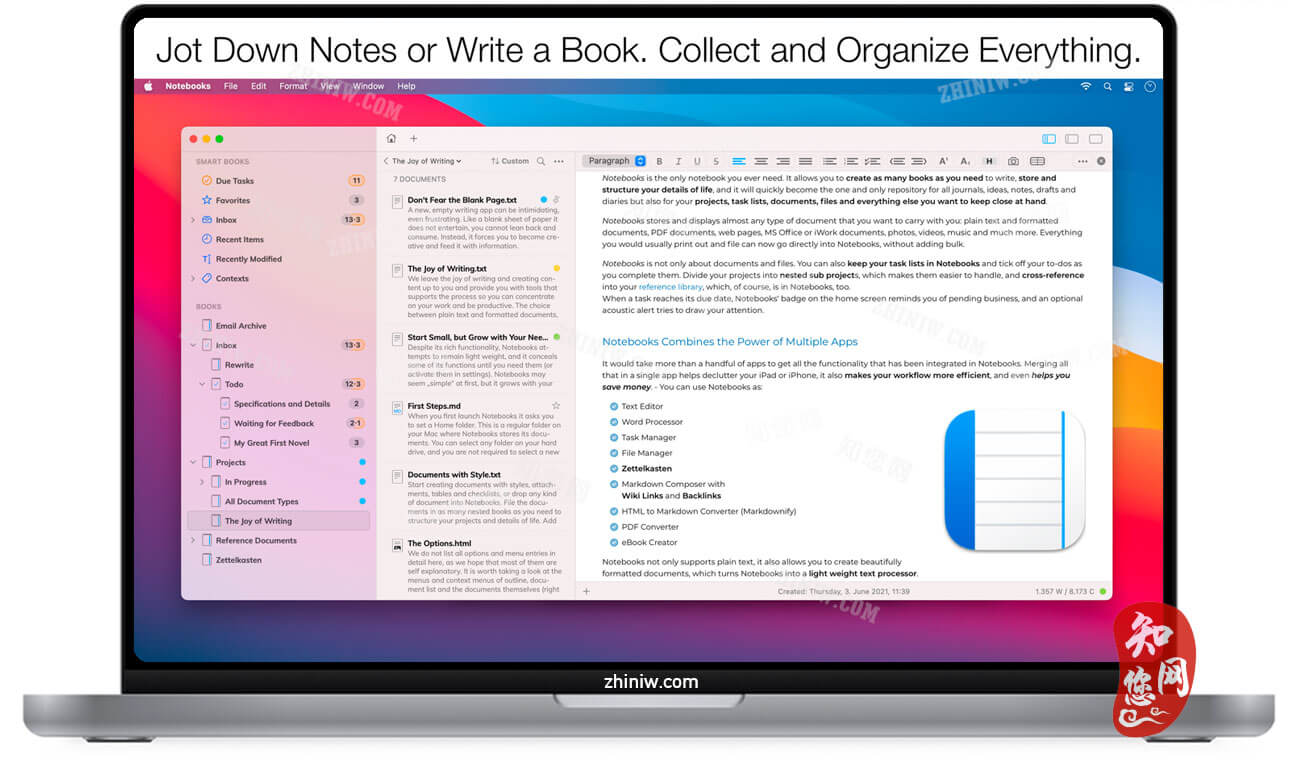 Notebooks Mac破解版软件知您网免费下载